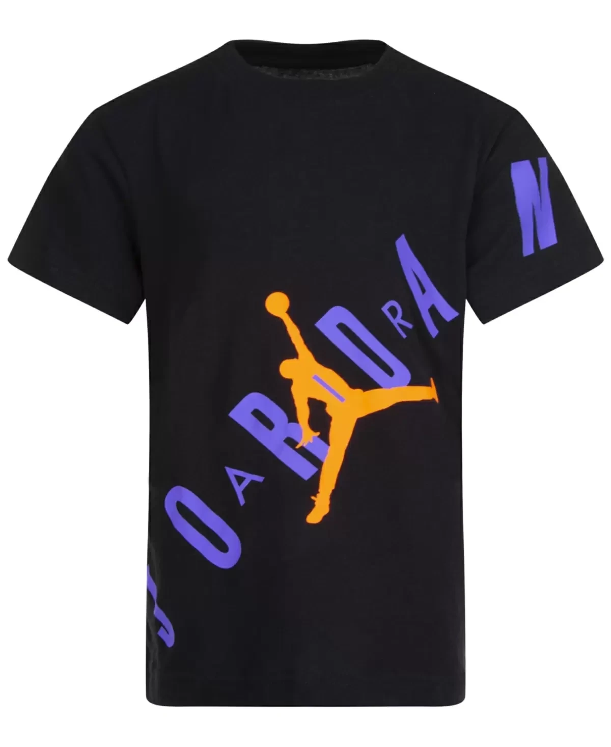 Jordan Little Boys Jumpman Stretch Out T-shirt - Black, Total Orange - Size 5