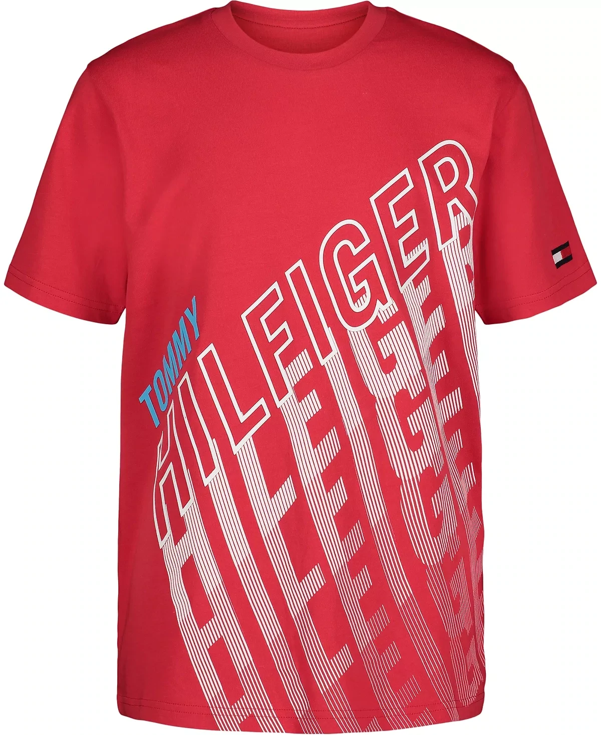 Little Boys Tommy Sports Gradient Hilfiger Shorts Sleeve T-shirt - True Red - Size 7