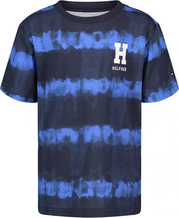 Tommy Hilfiger Little Boys Tie Dye Stripe T-shirt , Navy Blazer - Size 6