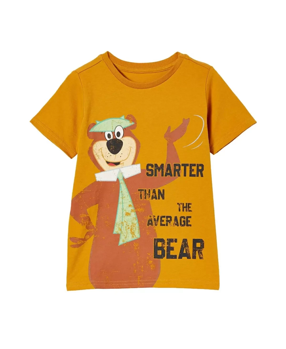 Little Boys Short Sleeve License1 T-shirt - Turmeric Latte, Yogi Bear - Size 7