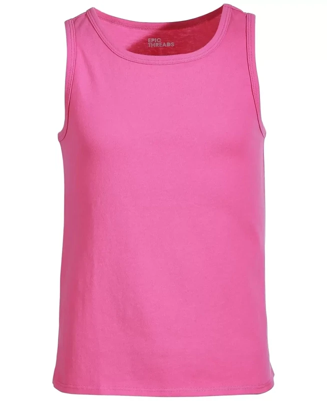Epic Threads Big Girls Basic Tank,Pink - Size X-Large