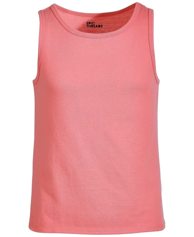 Epic Threads Big Girls Basic Tank, Shell Pink - Size Small