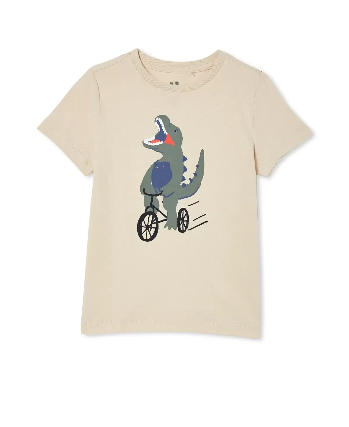 Cotton On Little Boys Max Short Sleeve T-shirt, Rainy Day Bike Dino - Size 7