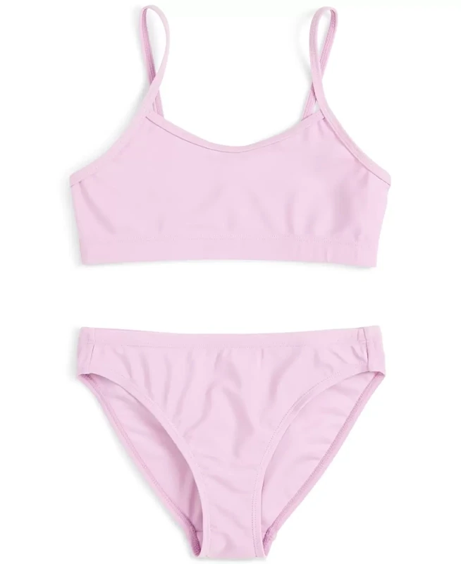 ID Ideology Big Girls Solid Bikini, Violet Tulle - Size Medium
