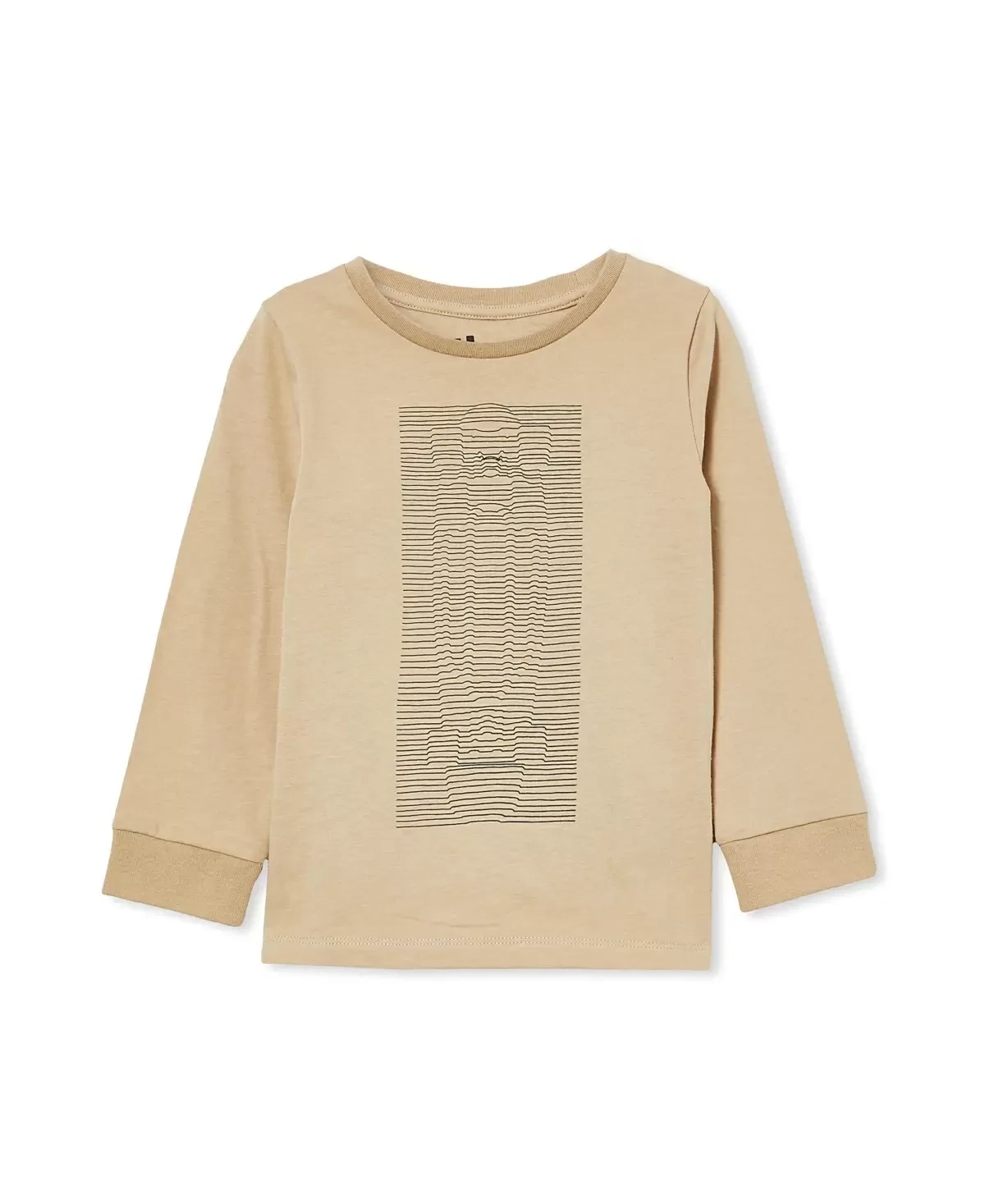 COTTON ON Toddler Boys Max Long Sleeve T-shirt, Semolina Skateboard Linework - Size 3