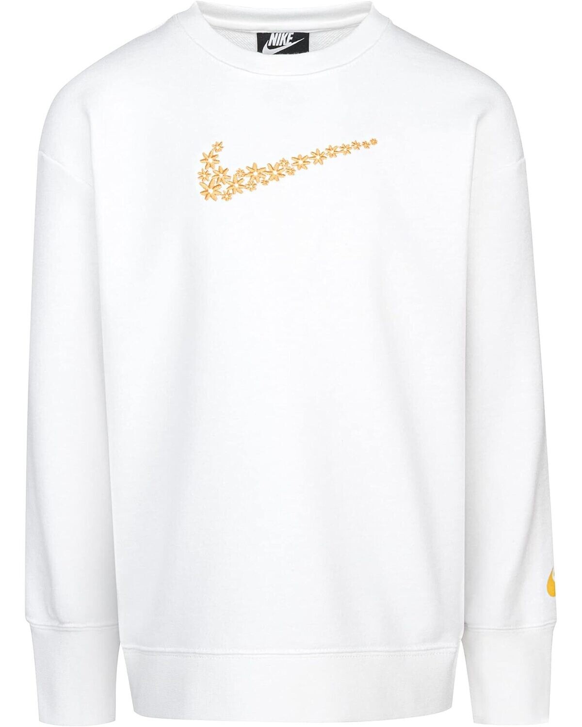 Nike Kids Daisy Crew Neck Sweatshirt Little Kids White Girl&#39;s Clothing - Size 6X