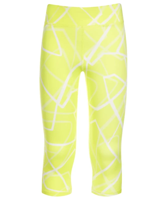ID Ideology Big Girls Geo-Print Capri Leggings, Pear Passion - Size Smalll