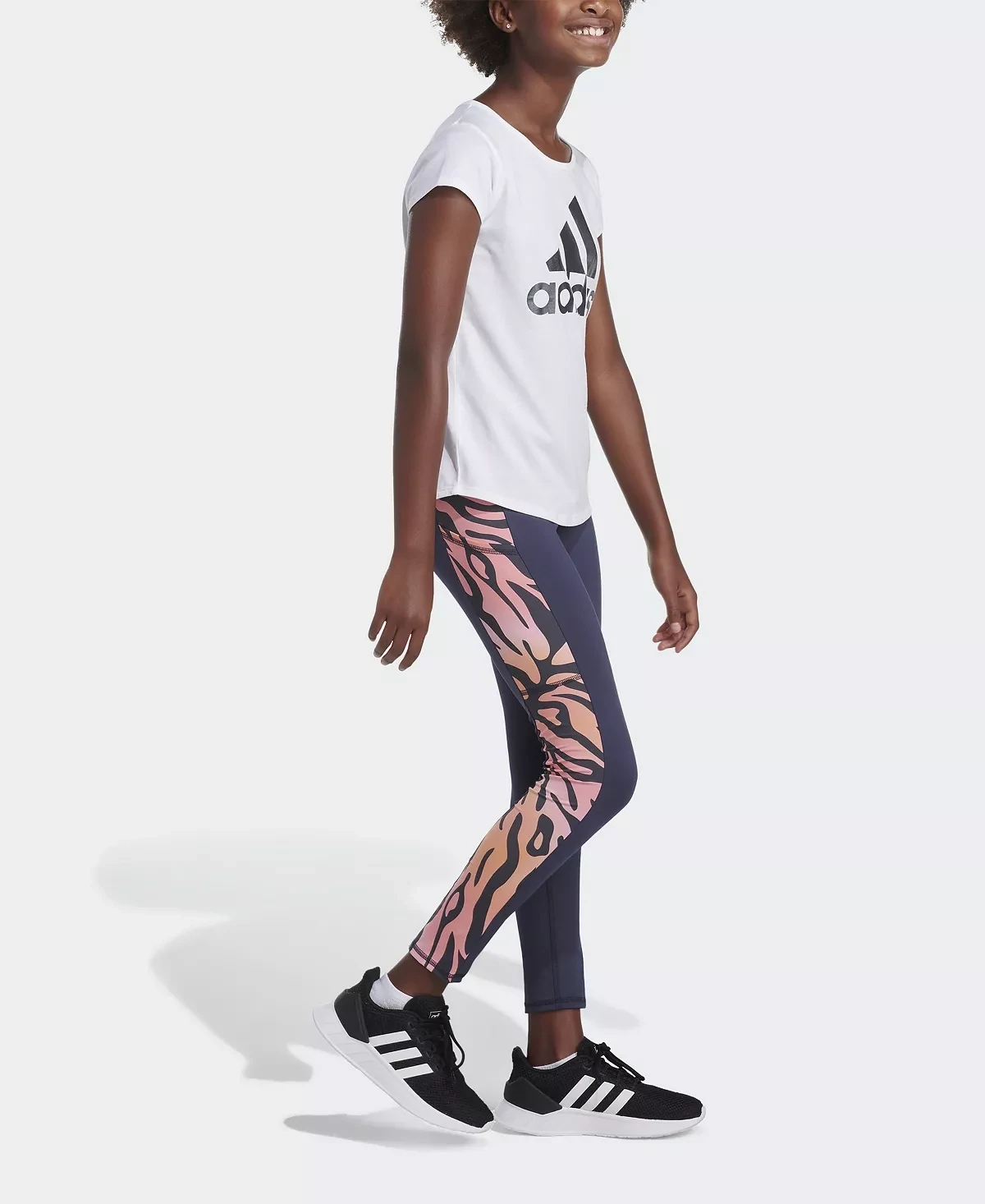 Big Girls Aeroready All Over Print Cell Pocket Tights, Size Small (7/8)