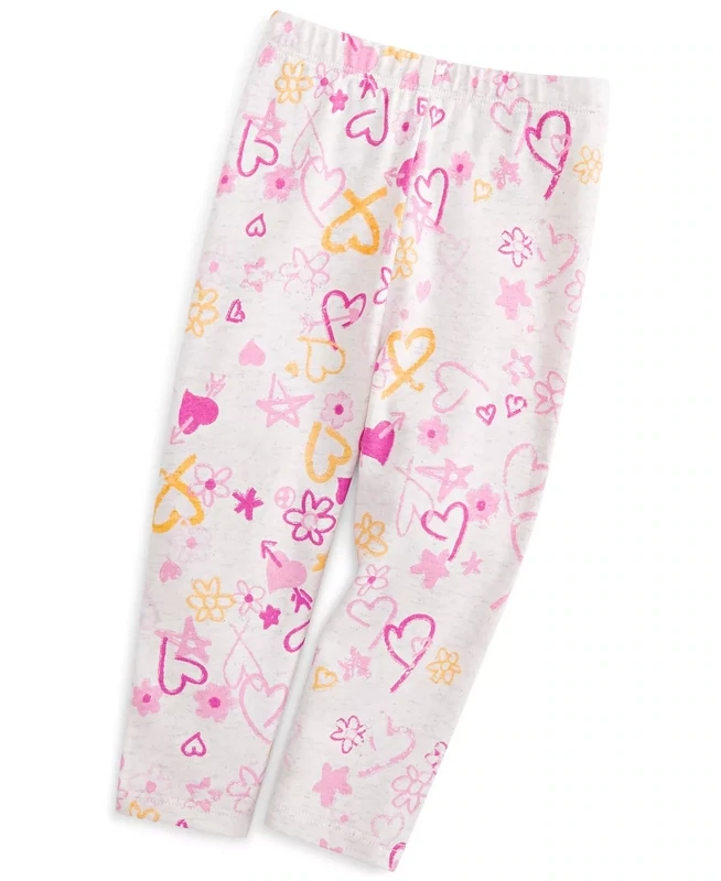 First Impressions Baby Girls Heart-Print Leggings,Snow Owl - Size 3/6 Months