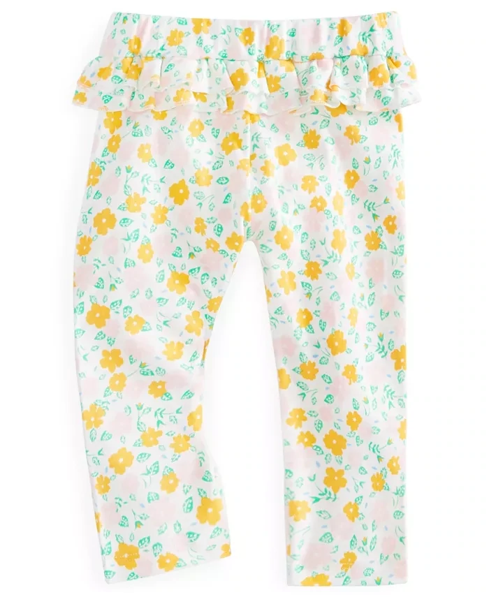 First Impressions Baby Girls Floral-Print Leggings, Angel White - Size 3/6 Months