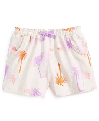 First Impressions Toddler Girls Tie Dye Palm Shorts, Hthr Dune - Size 3T