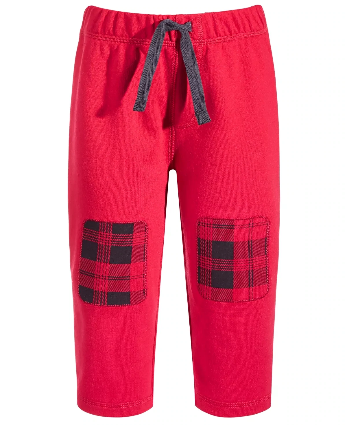 First Impressions Baby Boys Plaid Patches Pants, Cherry Red - Size 24 Months