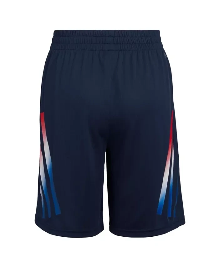 Adidas Big Boys Aeroready Gradient 3-Stripes Shorts - Glory Blue - Size Medium (10/12)