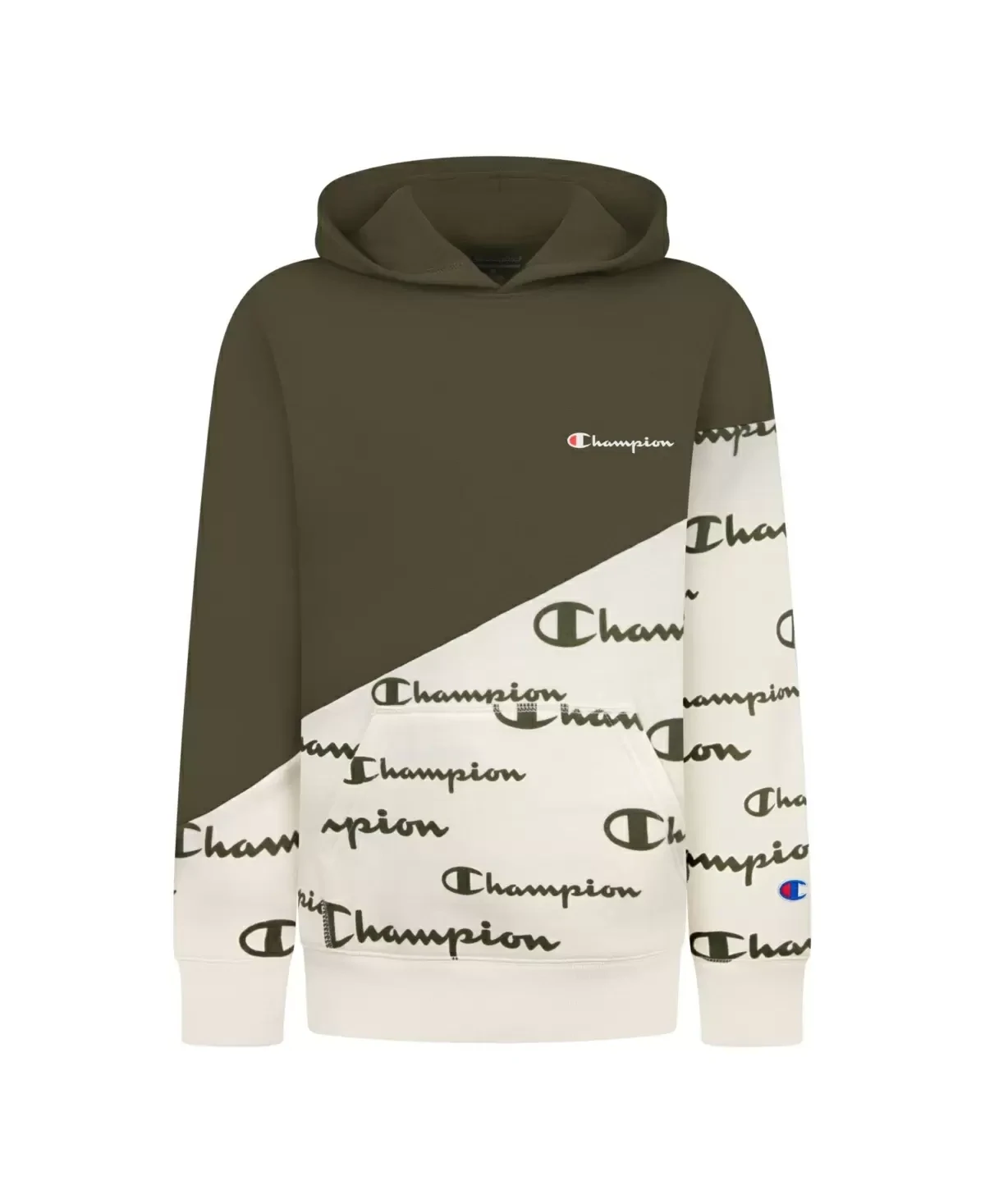 CHAMPION Little Boys Diagonal Colorblock Solid Fleece Hoodie - Size 6