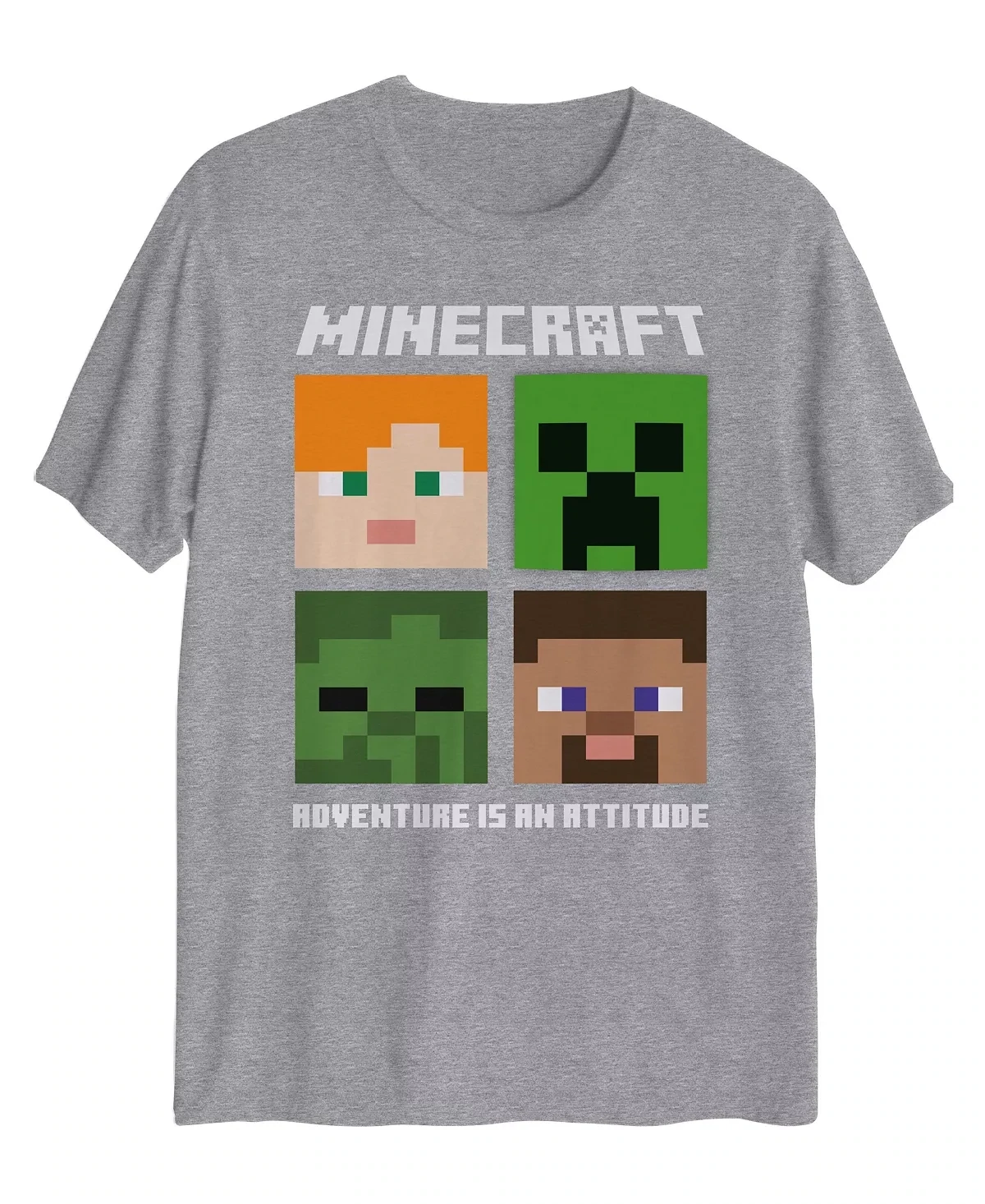 Big Boys Minecraft Pocket Short Sleeve Graphic T-shirt, Heather Grey - Size Small