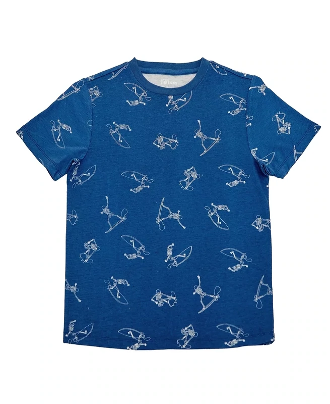 Epic Threads Big Boys Short Sleeve Allover Print T-shirt, Skygaze - Size Small