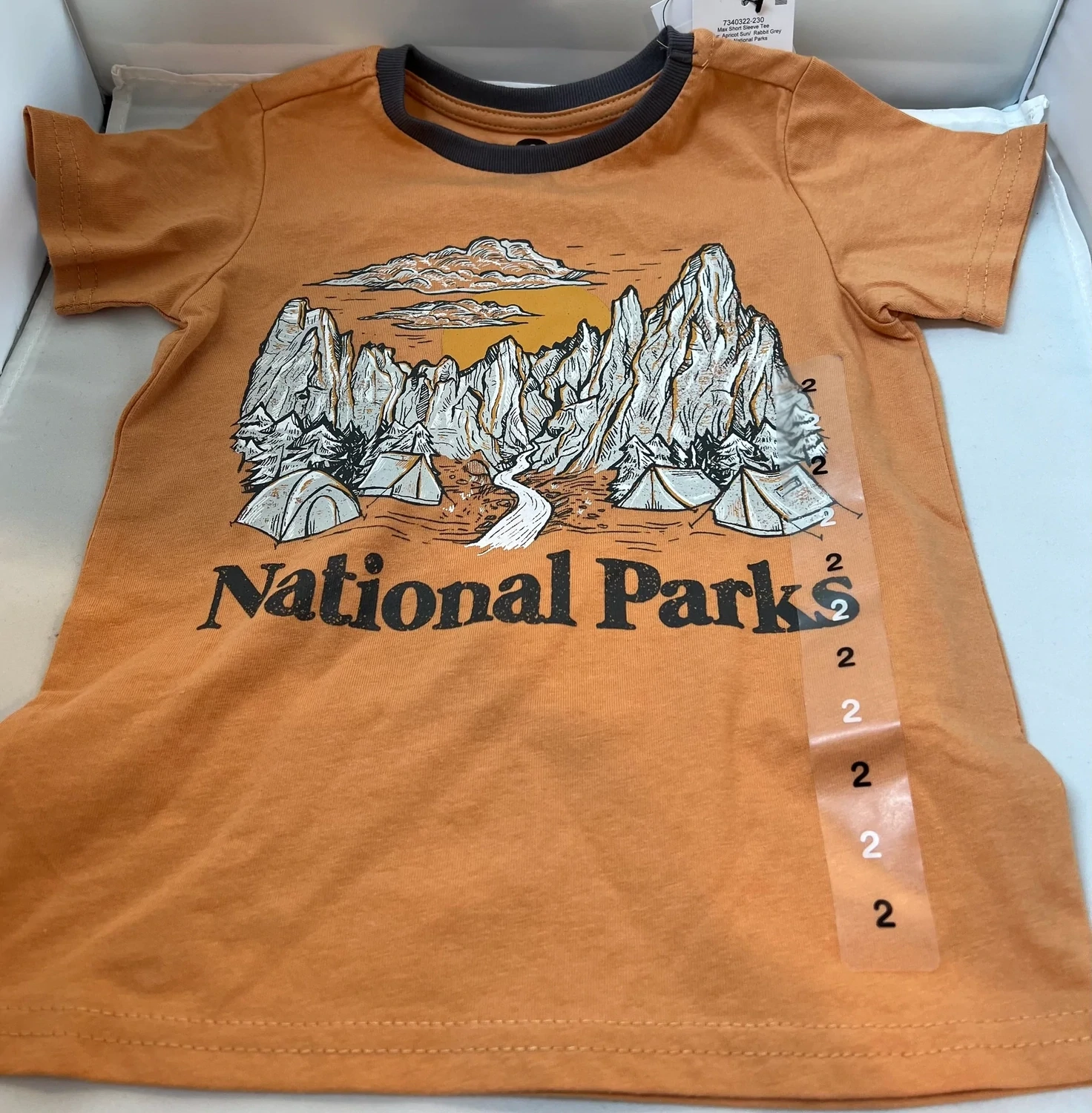 COTTON ON Little Boys Max Short Sleeve T Apricot Sun, Rabbit Gray - Size 8