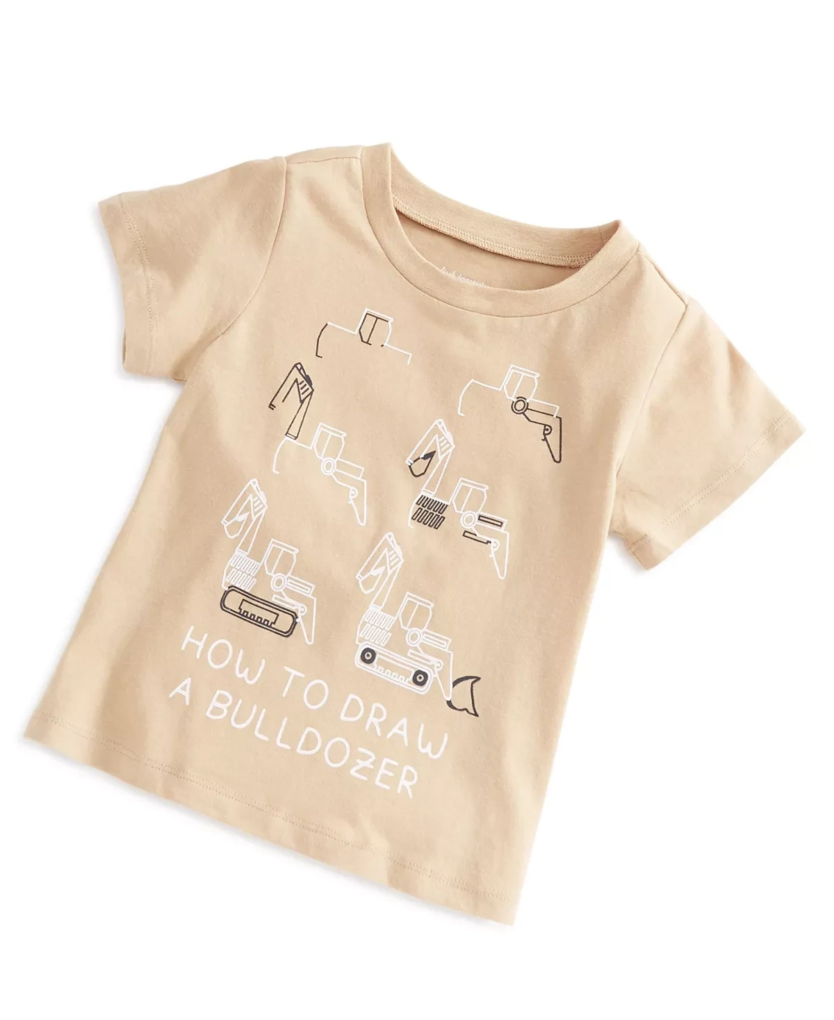 First Impressions Toddler Boys Bulldozer T-Shirt, Travertine Tile - Size 4T