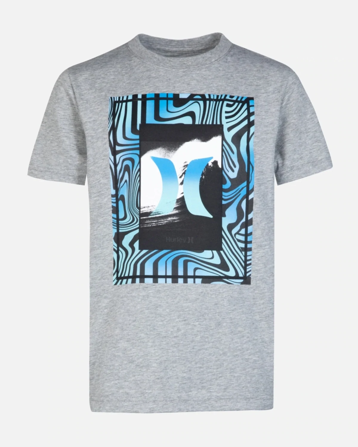 Hurley Boys Big Splash T-Shirt in Dark Grey Heather, Size Large