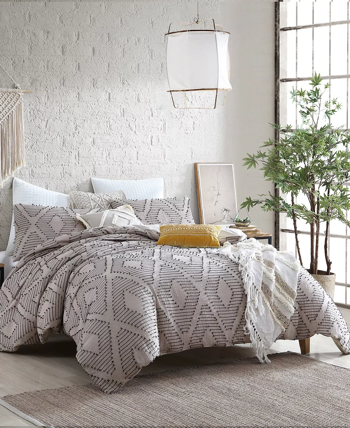 Swift Home Comforter Sets Taupe - Taupe Diamond Puyuma Cotton Five-Piece Comforter Set - King/California king