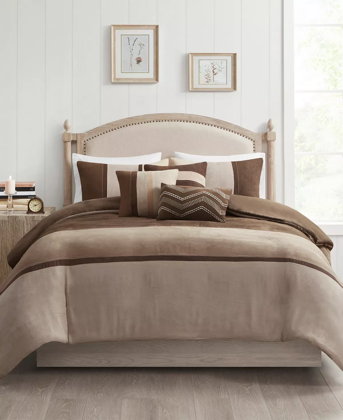 Madison Park Palisades King/Cal King 6 Piece Duvet Cover Set in Brown