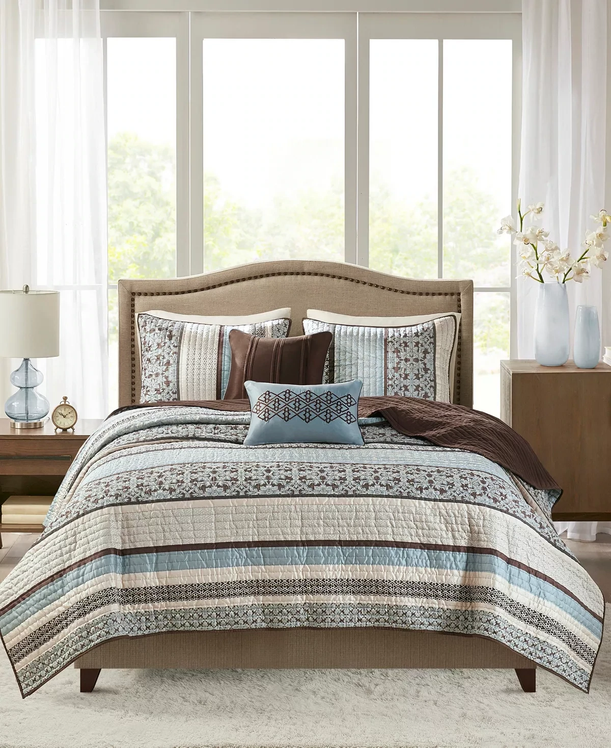 Madison Park Princeton Full/Queen 5 Piece Coverlet Set in Blue