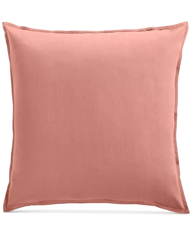 Oake Solid Cotton Tencel Sham, European, Blush/terracotta