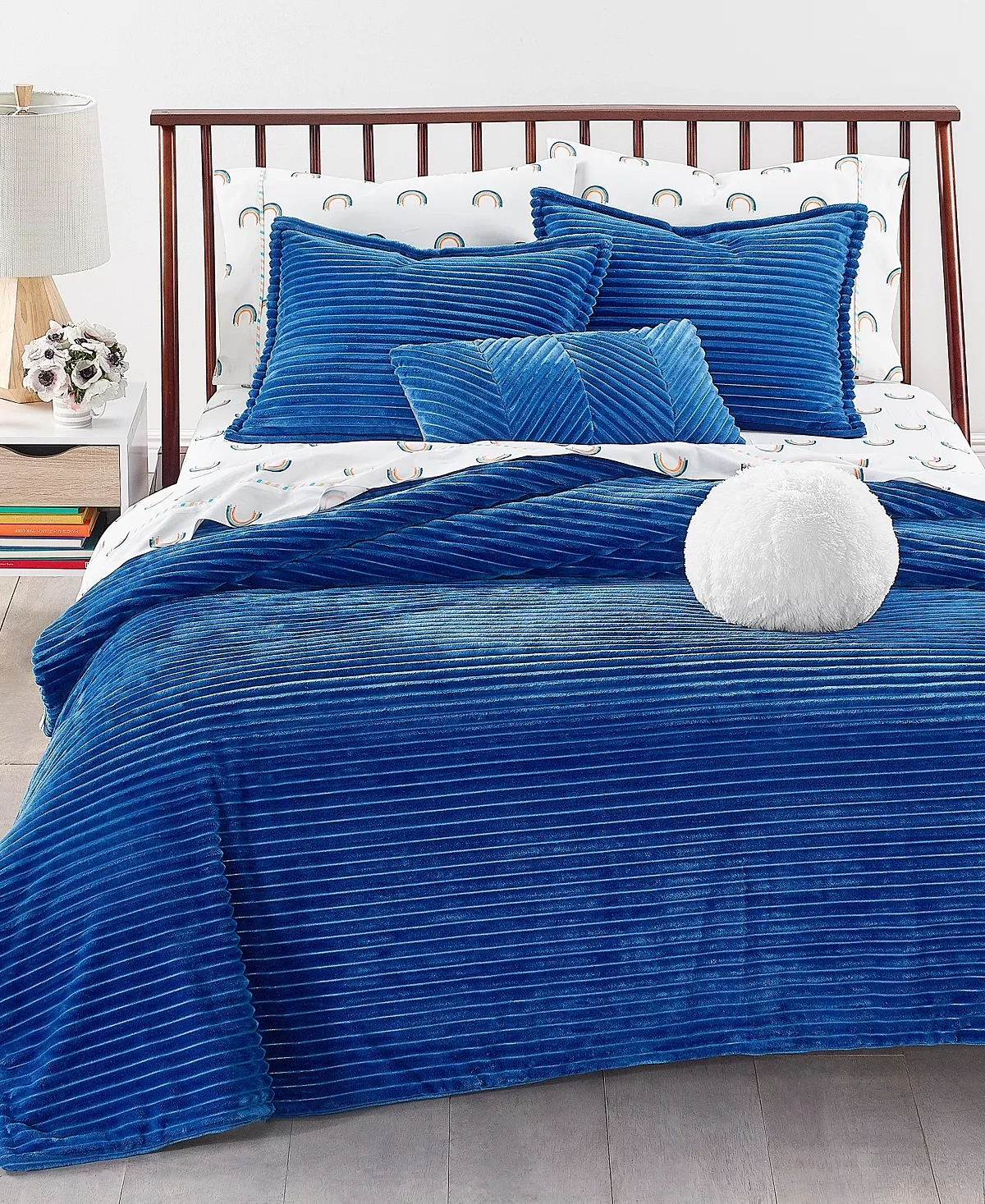 Whim by Martha Stewart Collection Corduroy 3-PC. Comforter Set Choose Sz/Color: Full/Queen/Blue