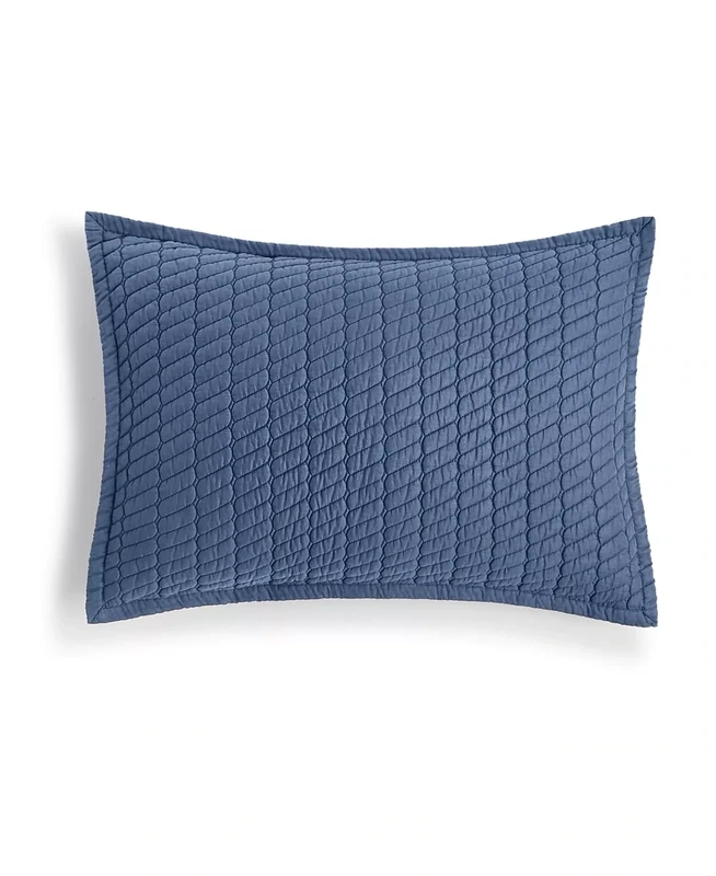 Oake Voile Sham, Standard, Deep Blue