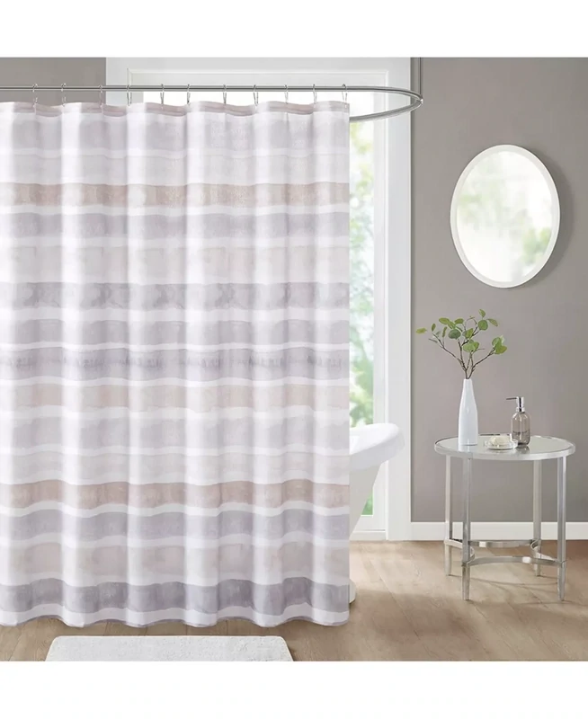 Decor Studio Sylvan Watercolor Stripe 72&quot; X 72&quot; Shower Curtain Bedding