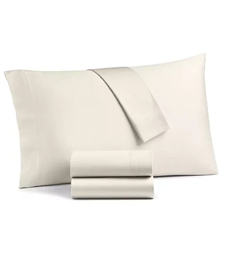 Oake Cotton Tencel Solid 300-Thread Count Standard Pillowcase Pair, Ivory