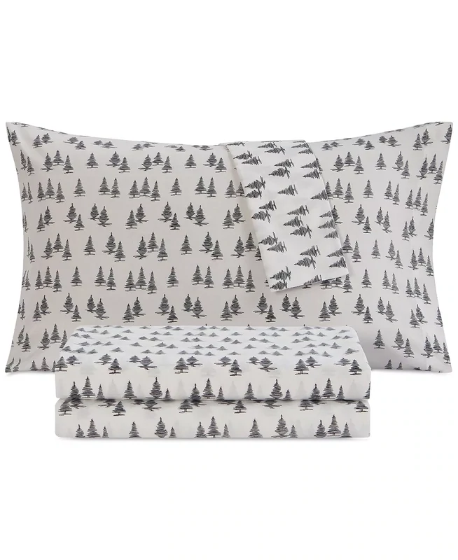 Jessica Sanders Holiday Printed Microfiber 4-piece Sheet Set, Full, Bedding