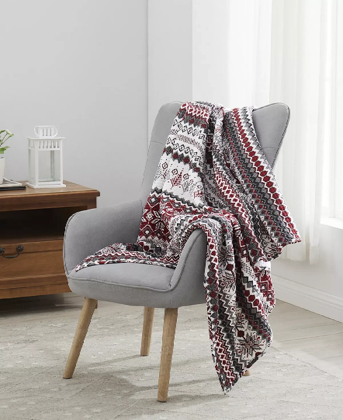 Martha Stewart Collection Cozy Quilted Throw, 50 X 60, Red