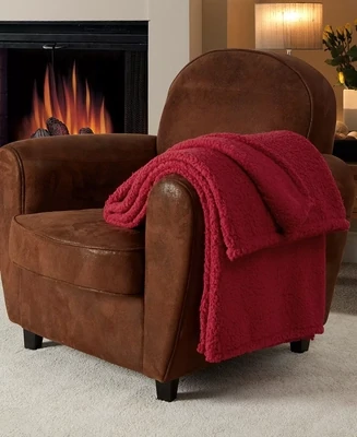 Fireside Solid Sherpa Irresistibly Soft Throw, 50" X 60"