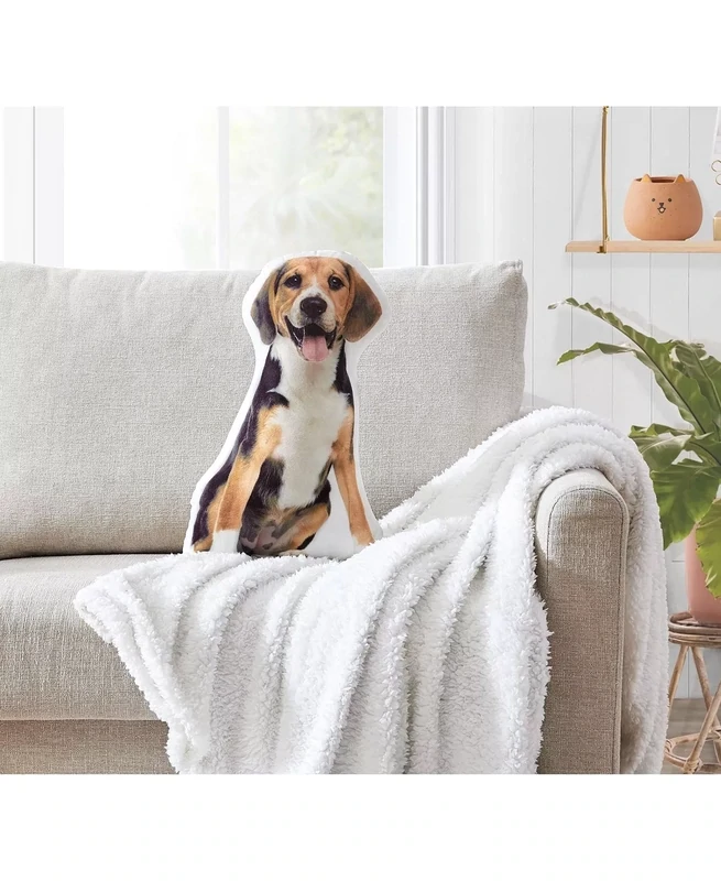 Kevin Beagle Pet Shaped Decorative Pillow, 12&quot; X 18&quot;