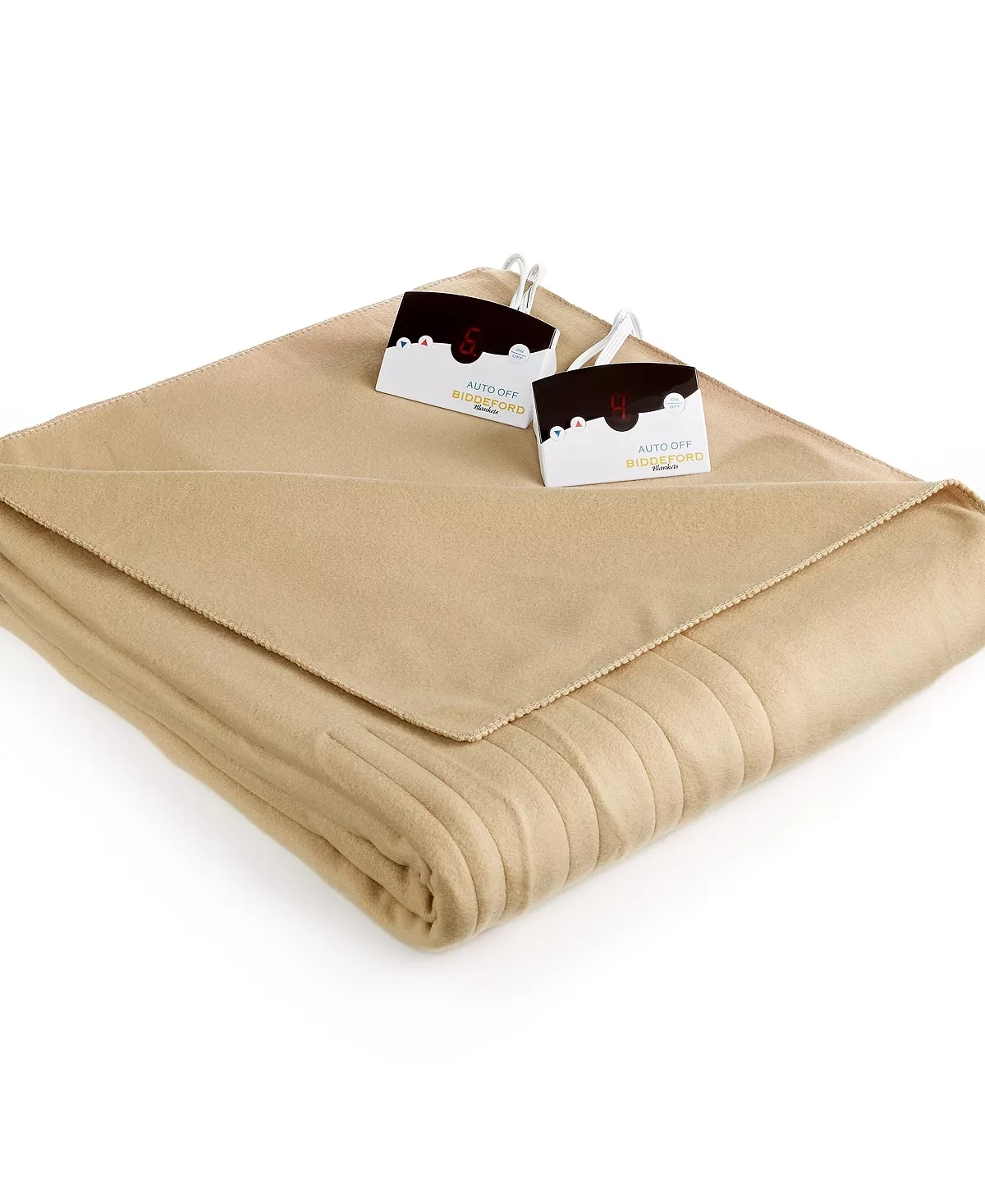 Biddeford Comfort Knit Fleece Electric King Blanket, Fawn