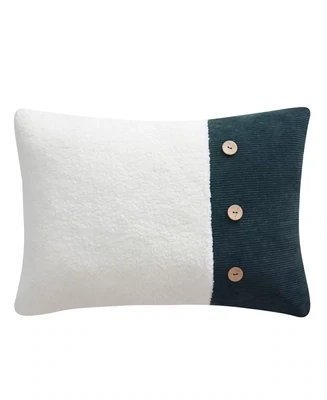 BearPaw Sherpa Corduroy Decorative Pillow, 14 X 20 - Green