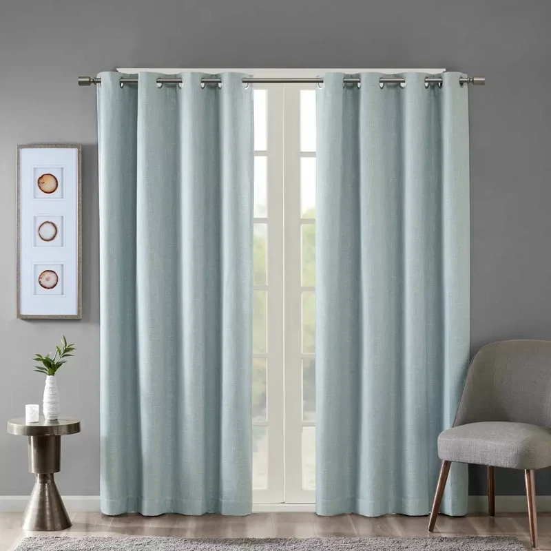 SunSmart Maya Heathered Blackout Window Panel, 50&quot; x 54&quot; - Aqua