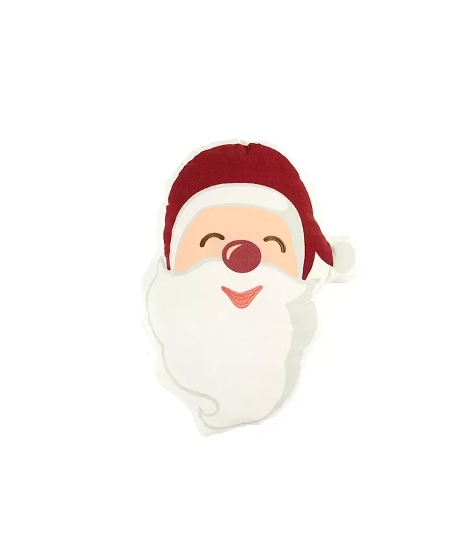 The Mountain Home Collection Santa Smile Decorative Pillow, 13 X 20, White Multi