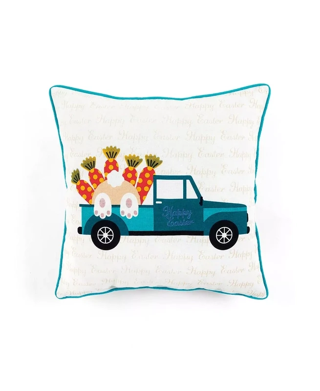 Lush Decor Happy Easter Carrots Decorative Pillow 18x18 - Green