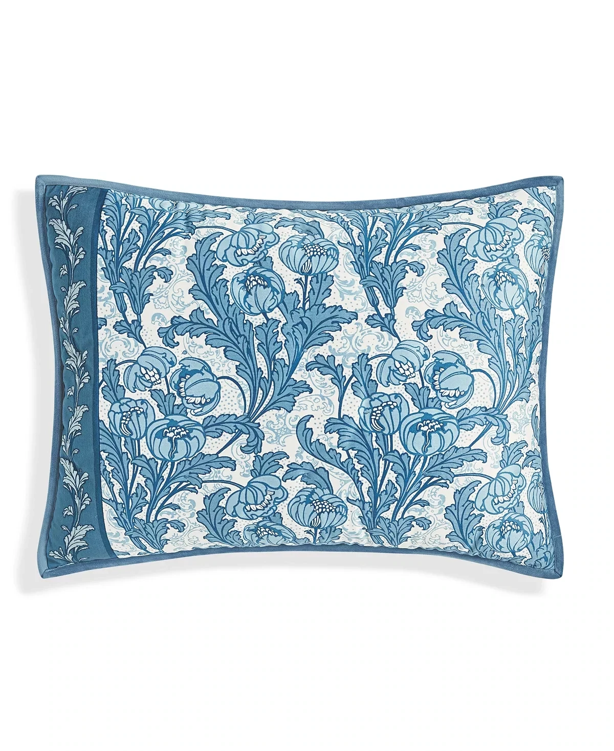 Martha Stewart Collection Nouveau Floral Velvet Sham, Standard, Blue
