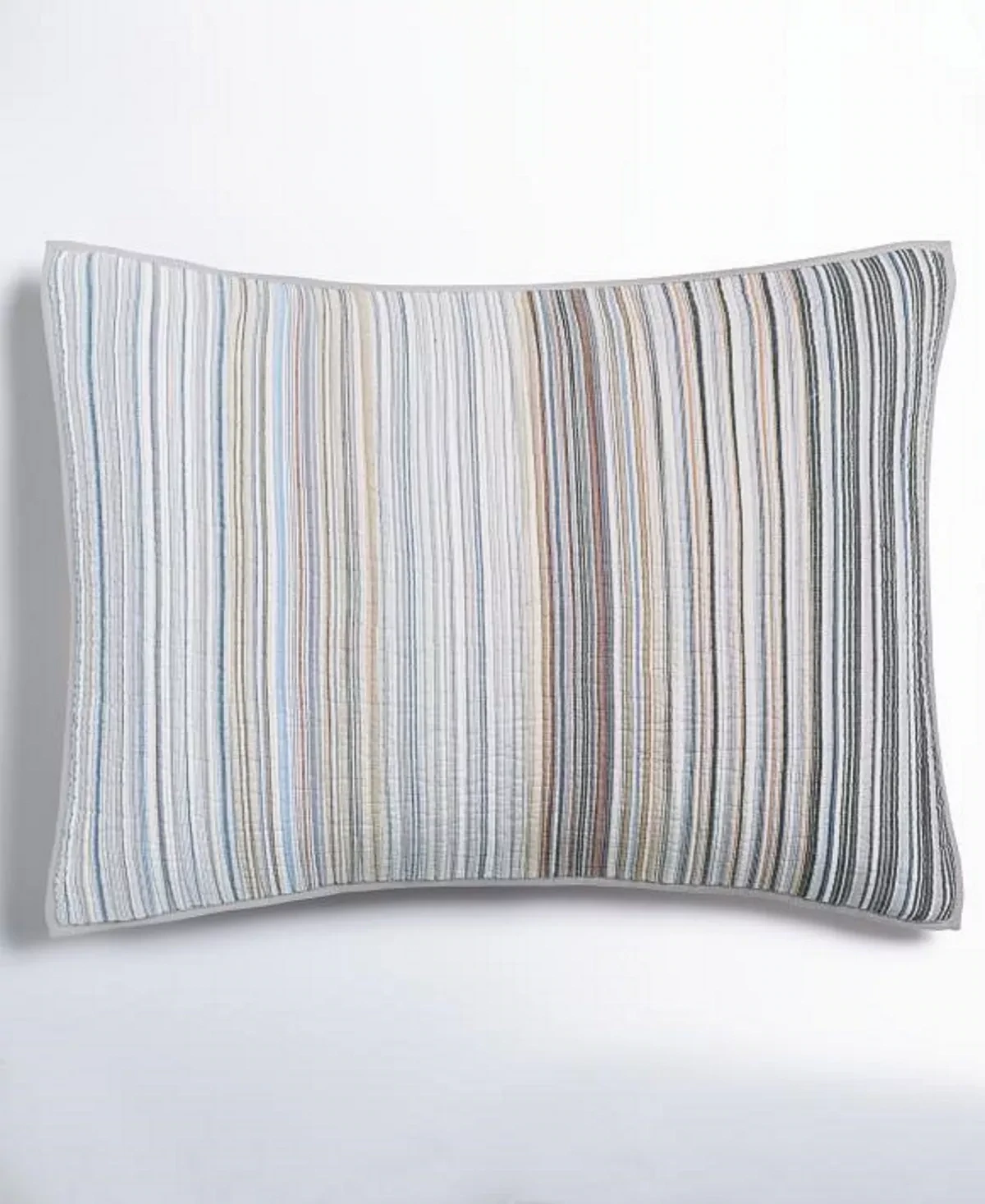 Martha Stewart Collection Charleston Stripe Yarn-Dye Quilted Sham, Standard, Blue