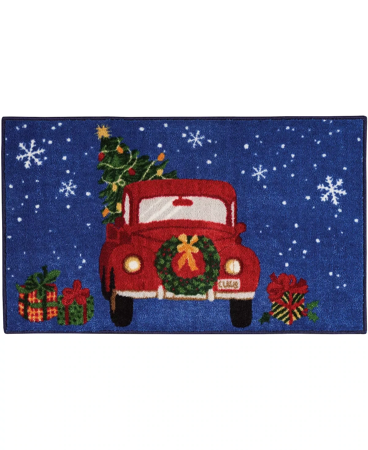 Truck with Snowflakes Accent Rug, 18" X 30" Bedding
