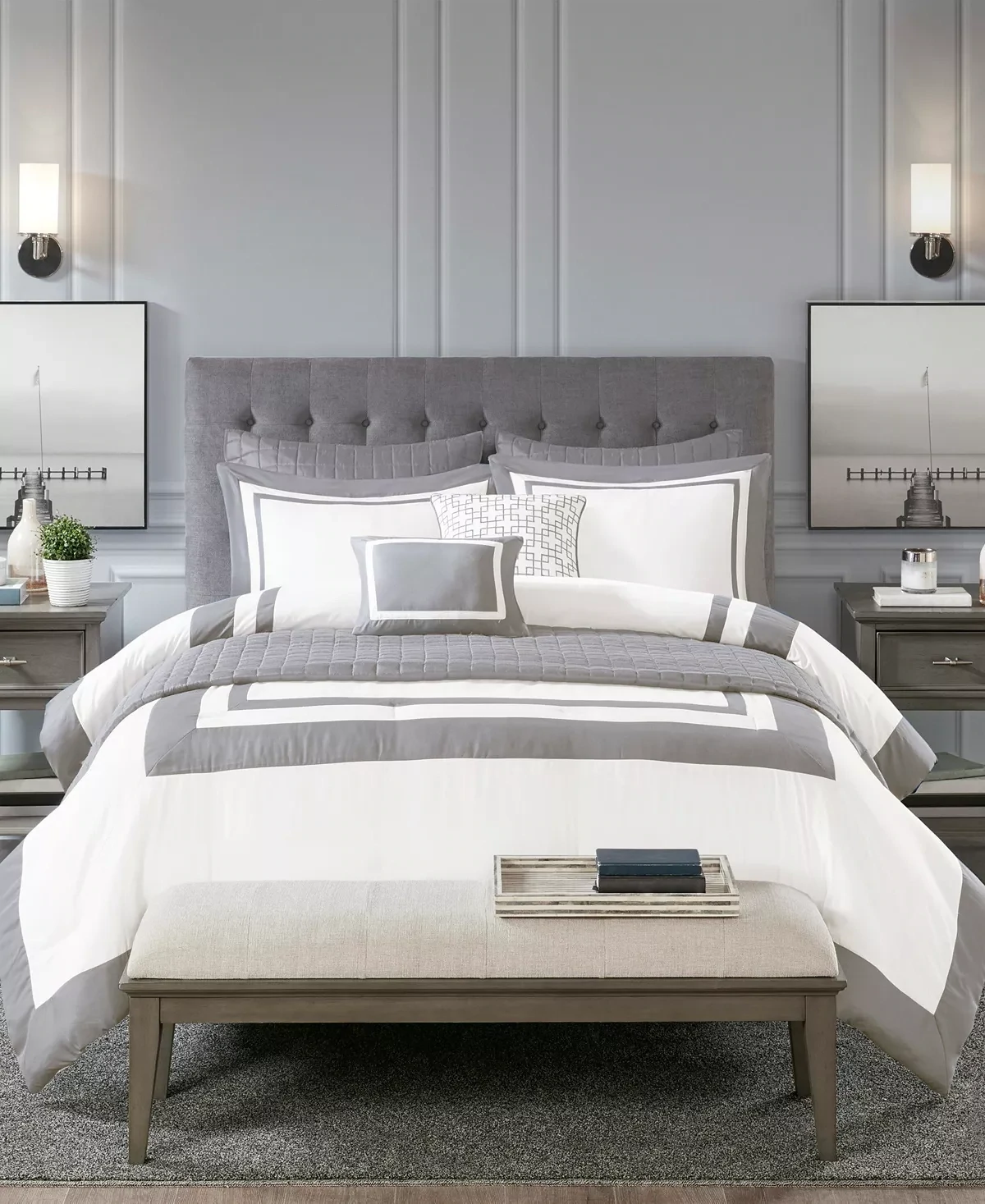 Madison Park Heritage 8-Pc. Comforter &amp; Coverlet Set, Full/Queen Bedding