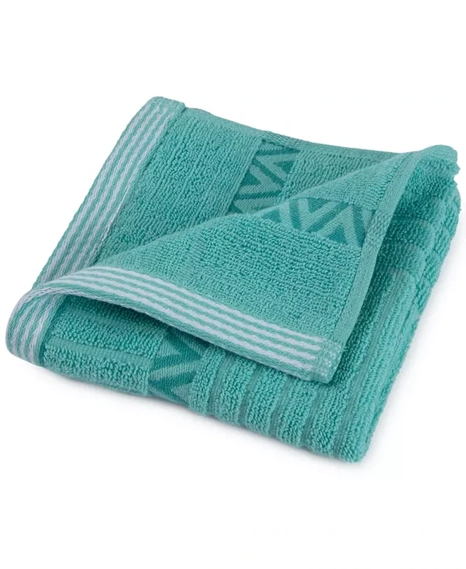 MARTEX Curacao Cas Abao Cotton Linear Jacquard 13&quot; x 13&quot; Wash Towel