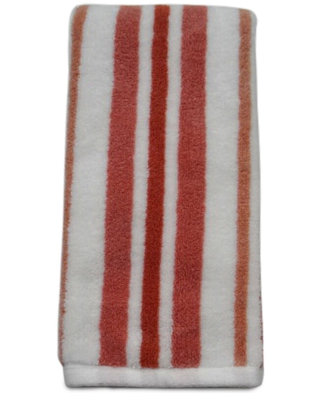 Charter Club Elite Cotton Tri-Stripe 16&quot; X 30&quot; Hand Towel, Coral