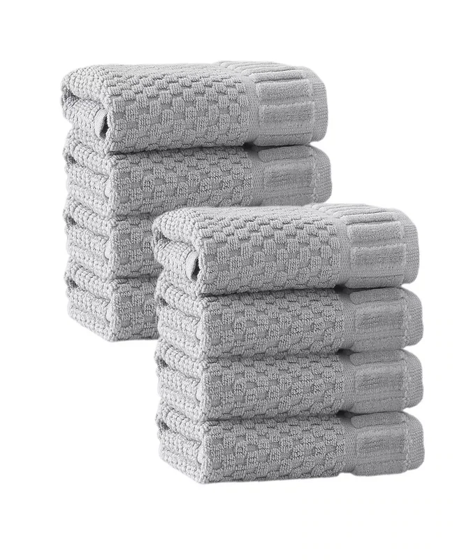 Enchante Home Wash Cloth Timaru Silver - 12x12