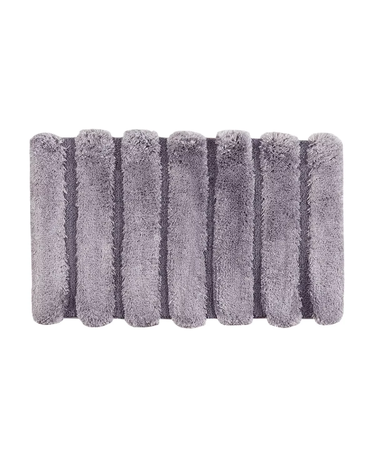 Madison Park Tufted Pearl Channel 17 in. X 24 in. Grey Polyester Rectangle Bath Rug