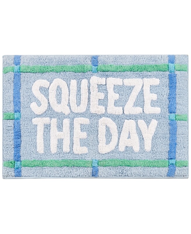 Whim by Martha Stewart Squeeze the Day Reversible Bath Rug, 20&quot; X 30&quot; Light Blue