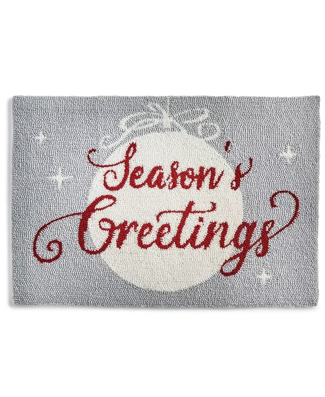 Martha Stewart Collection Season&#39;s Greetings Handhooked Holiday Rug, 20&quot; X 30&quot;